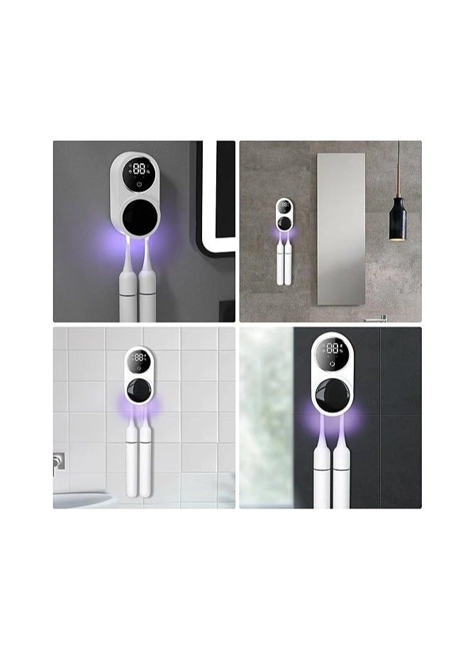 UV Toothbrush Sterilizer - Rechargeable Wall Mounted White
