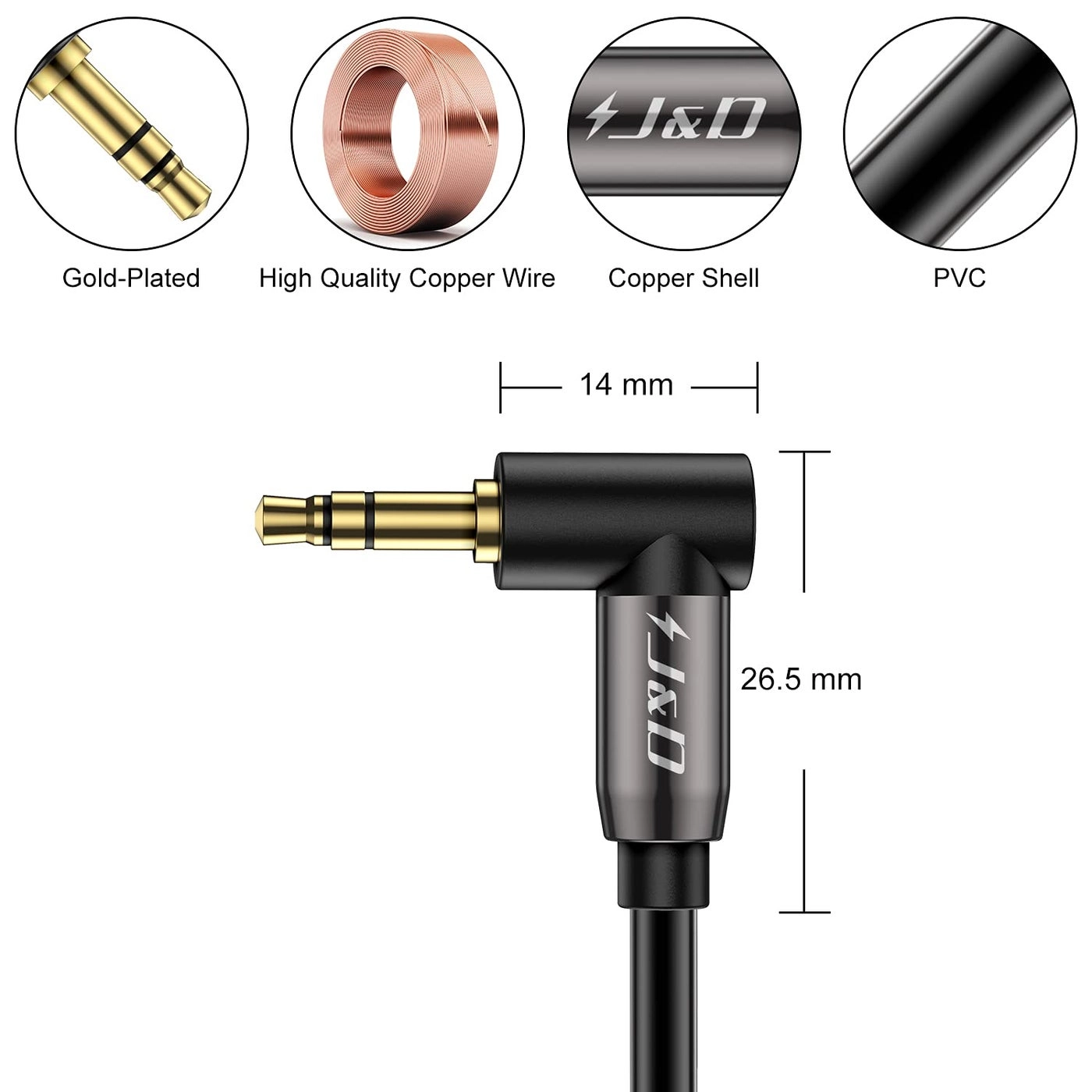 3.5mm Stereo Audio Aux Cable - 3 Feet