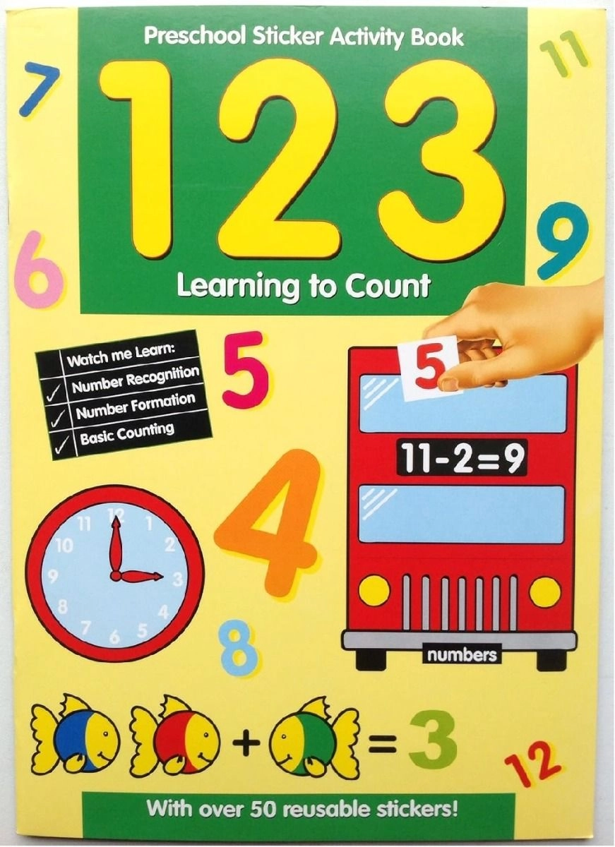 Alligator Preschool Sticker Book Reusable 50 pcs