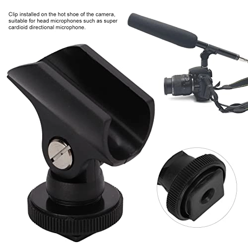 Microphone Clip Holder - Adjustable 1/4 inch Cold Shoe Mount