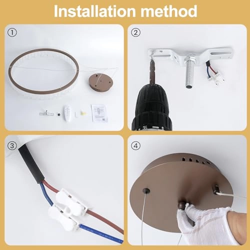 Single Ring White LED Chandelier - 3000K-6000K Dimmable