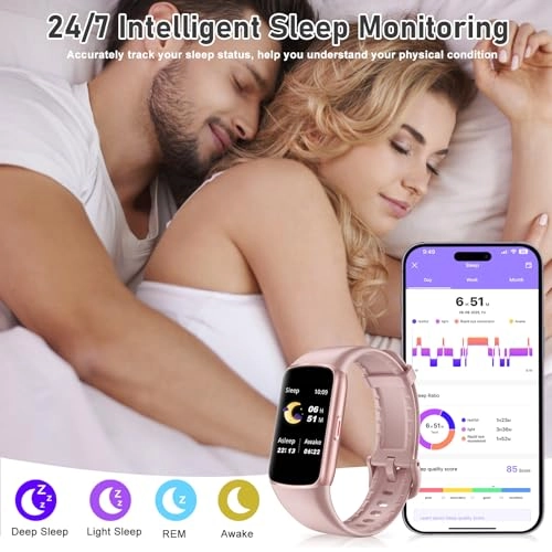 Fitness Tracker - 24/7 Heart Rate Blood Oxygen 1.47'' Waterproof