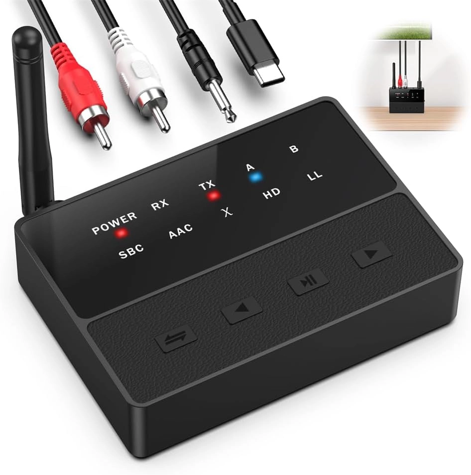 Luckam Bluetooth Transmitter & Receiver - Bluetooth 5.3 AUX/RCA Type-C