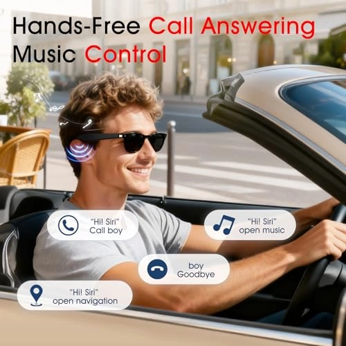 AI Translation Glasses - 140+ Languages Bluetooth Built-in Mic & Speaker