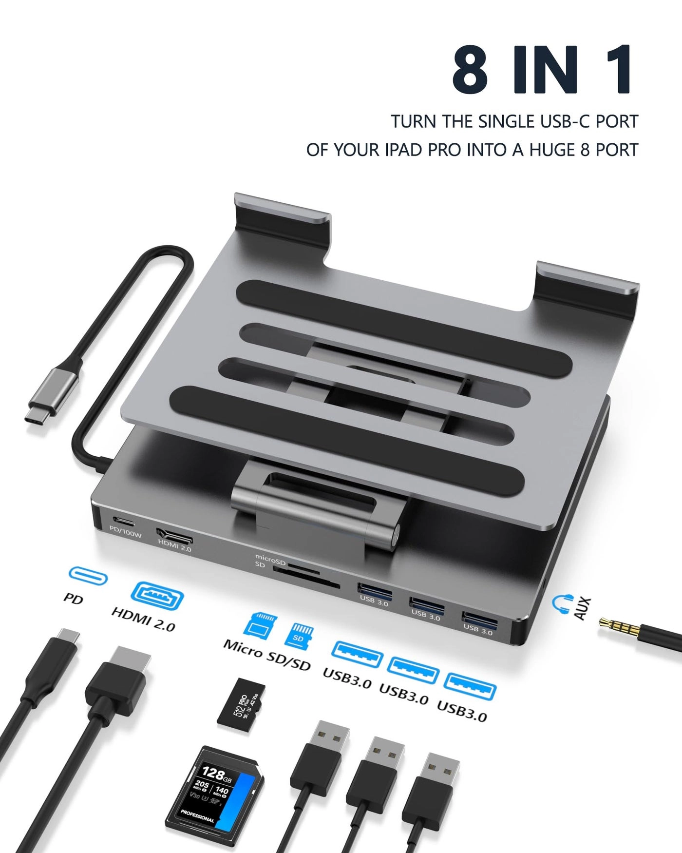 BKELHS iPad Pro USB C Hub Stand