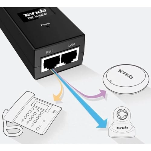 PoE Injector - 48V 15.4W IEEE 802.3af 10/100Mbps