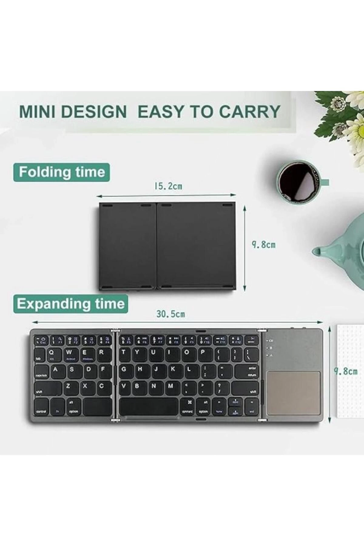 Foldable full-size Bluetooth keyboard