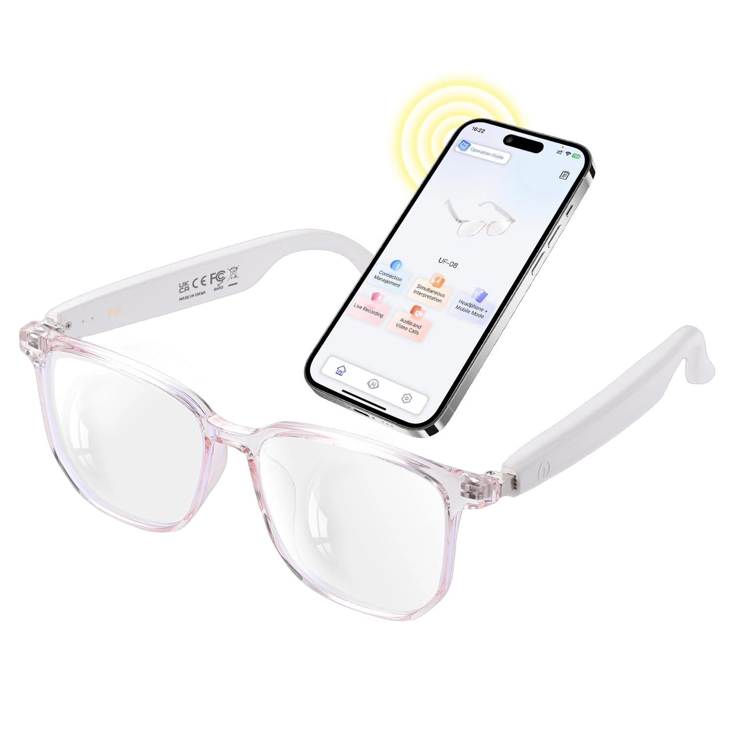 Bluetooth Audio Smart Glasses - Clear Lens Open-ear Remote Shooting