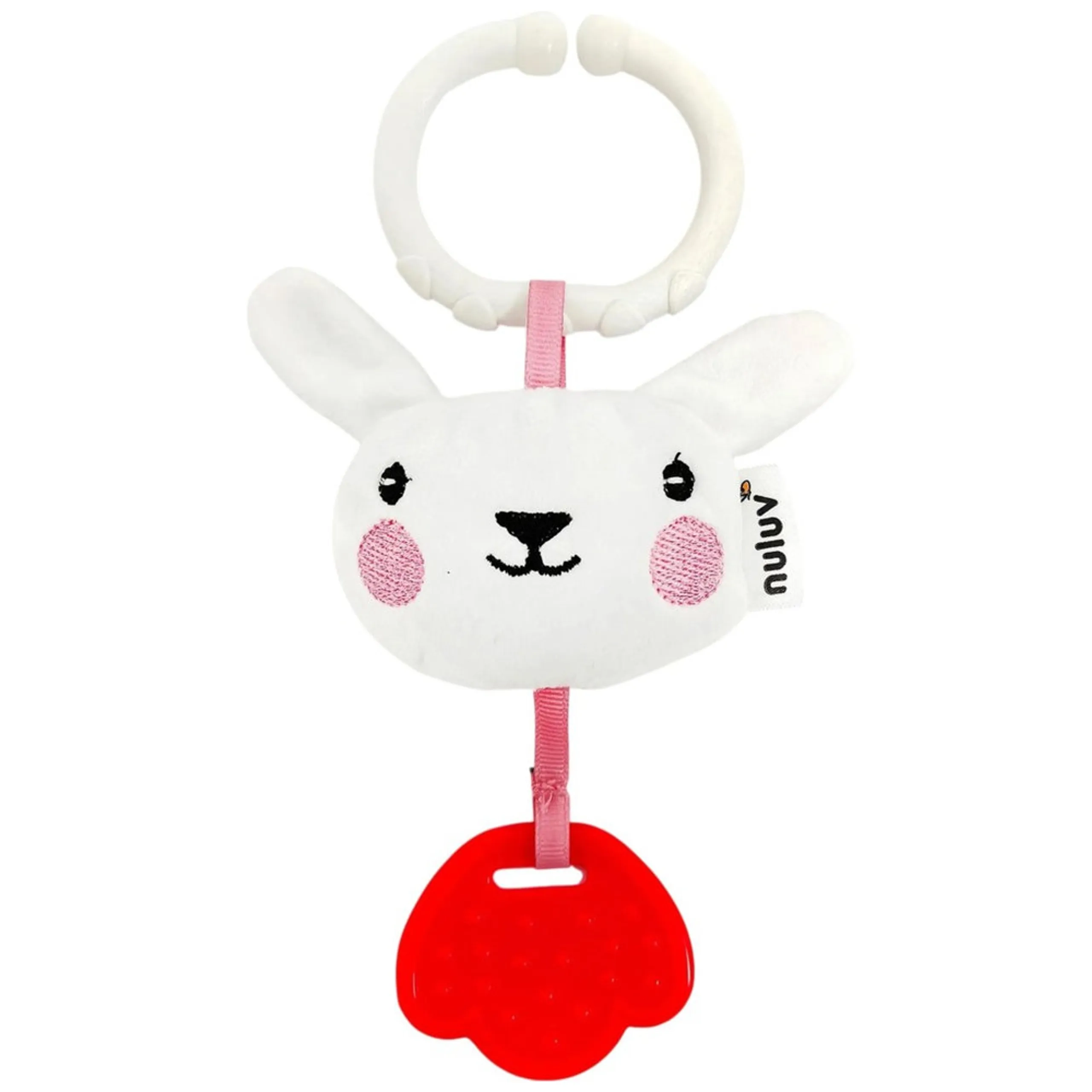 Nuluv Playtime Bunny Teether - Silicone Teething Ring Soft Plush