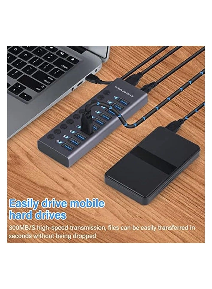 USB 3.0 Hub - 10 Port 60W