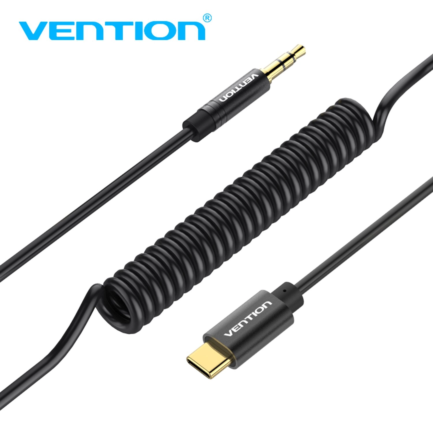 Type-C to 3.5mm Male Spring Audio Cable - 1.5 m