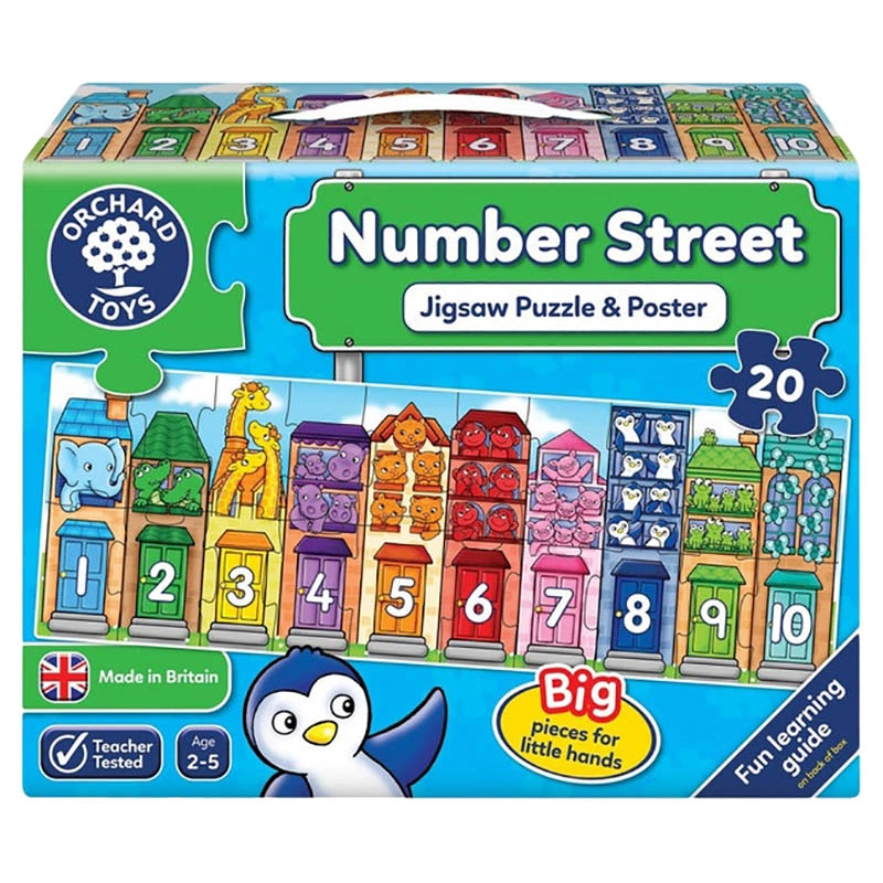 Orchard Toys Number Street Jigsaw Puzzle - Suitable for 2 to 5 years 20 pieces