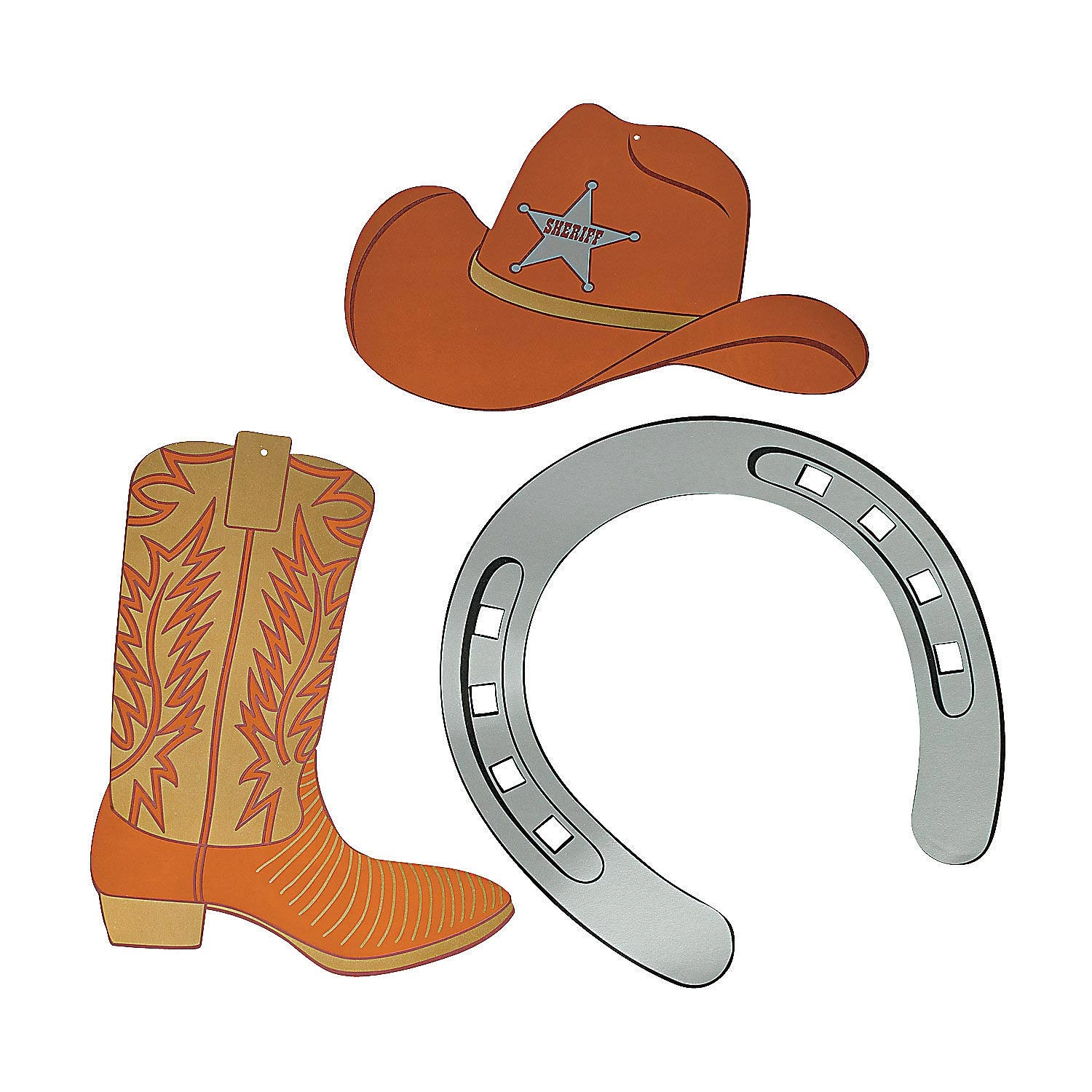 Fun Express Western Cardboard Cutout Assortment - 12 Pieces Party