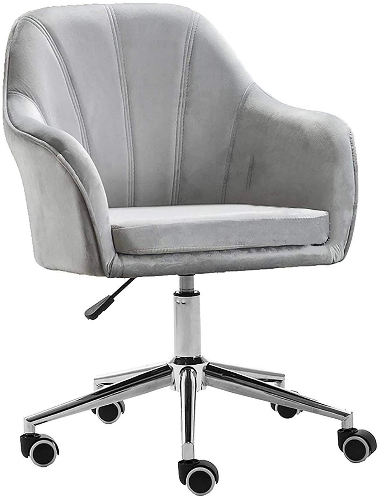 Velvet Task Chair - Adjustable Swivel Rolling Purple