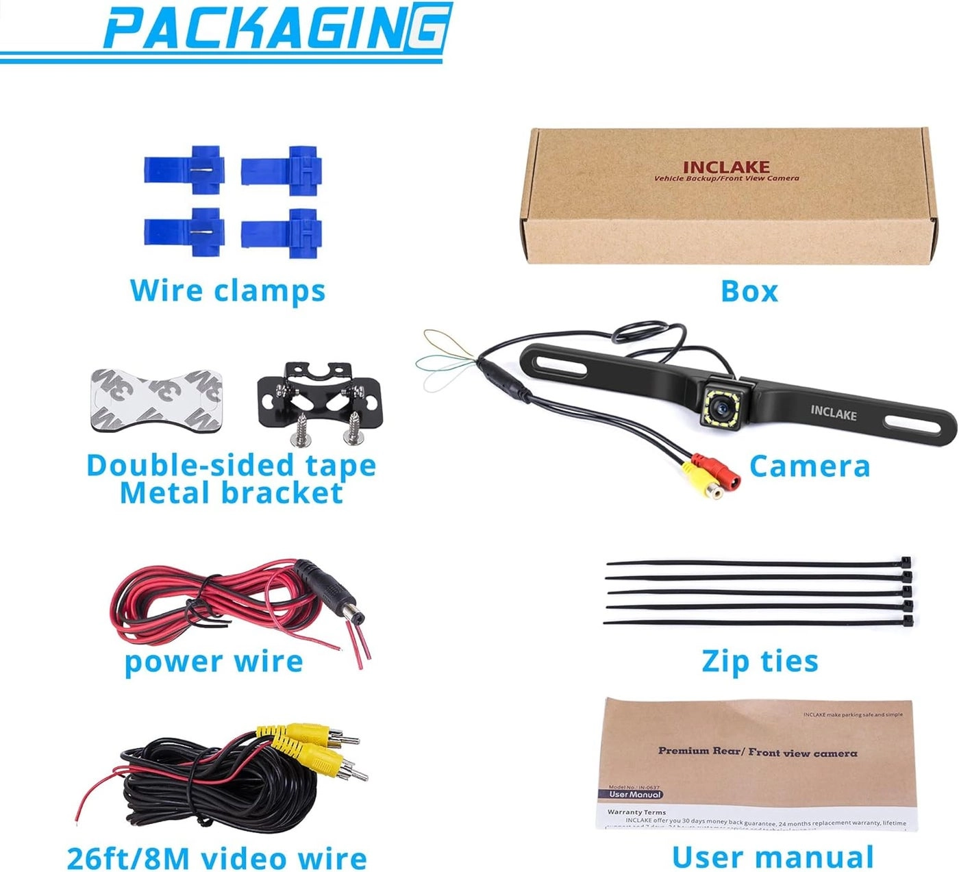 Car Backup Camera - 12 LED Night Vision