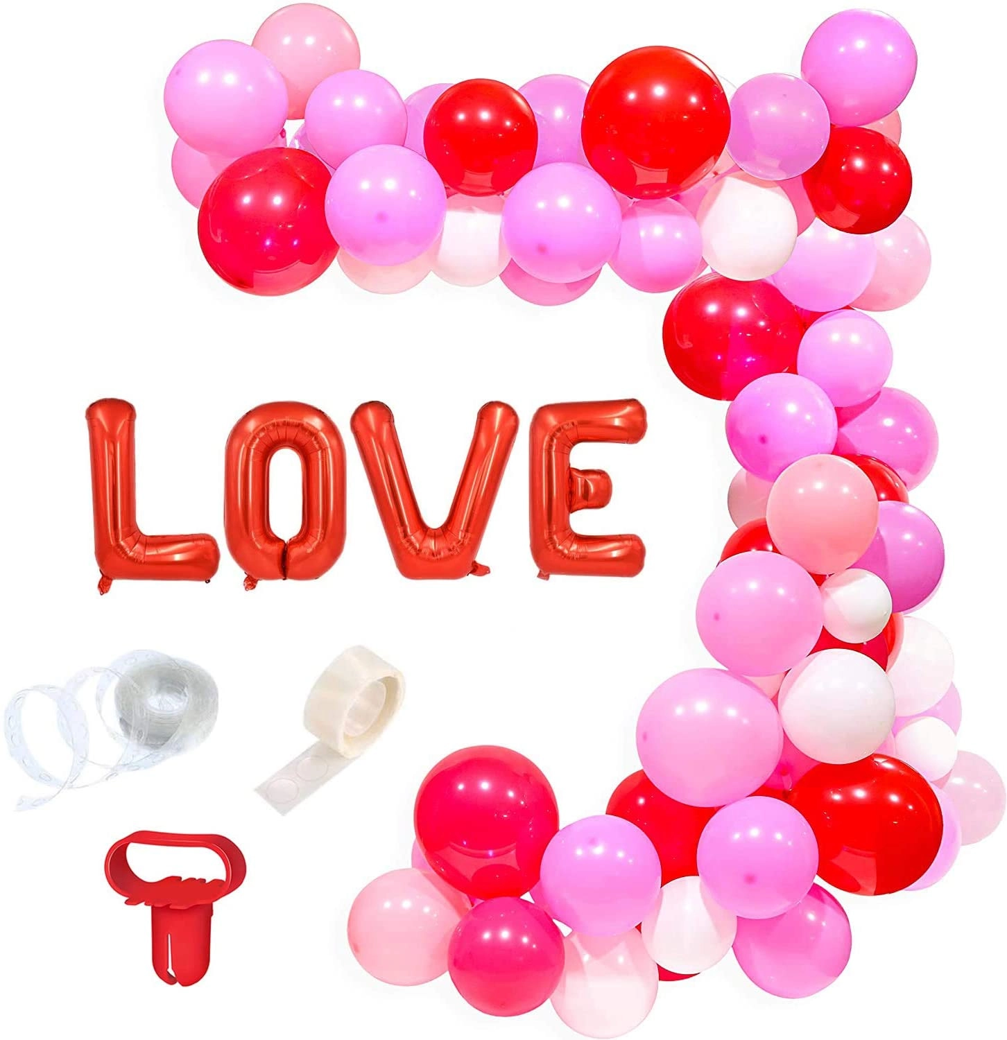 Party Time Trading LLC Latex and Foil Balloon Set - 106 Pieces Valentines Day