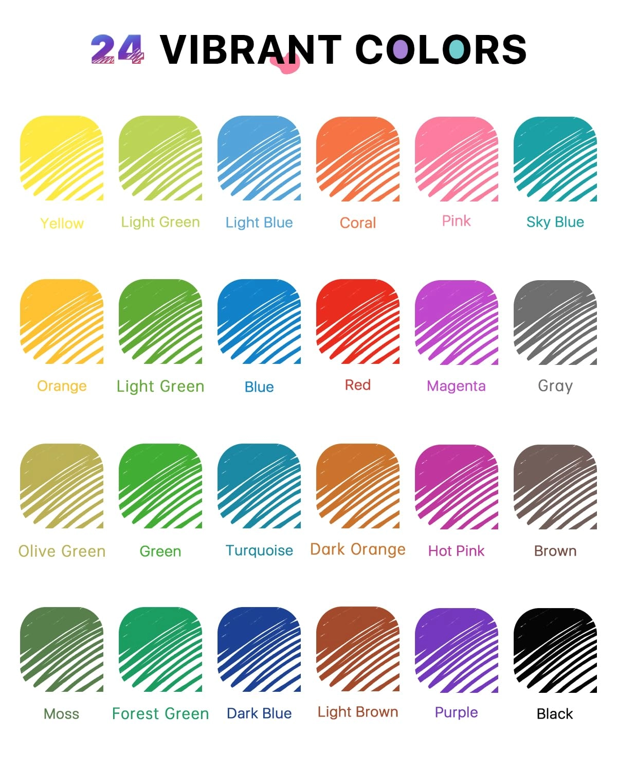 Erasable Gel Pens - 24.0 Count 0.7mm Millimeters