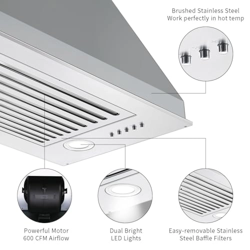 Range Hood Insert - 600CFM 24 inch