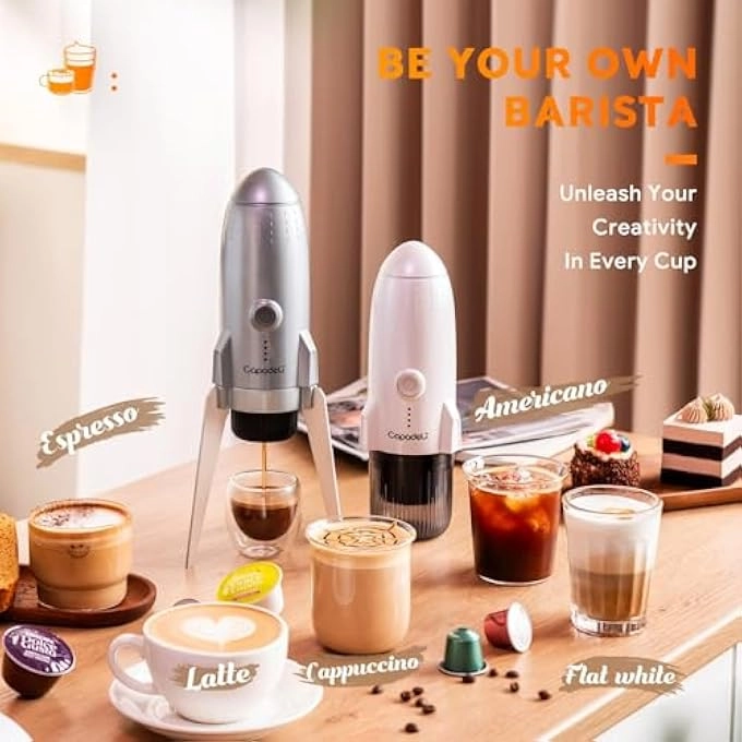 Portable Electric Coffee Brewer - Automatic Espresso Maker 95°C Extraction