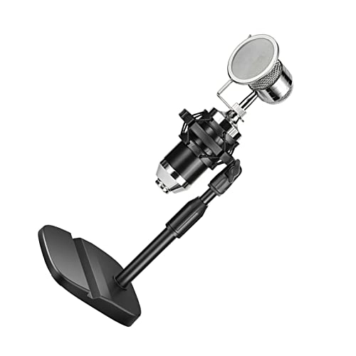 Desktop Microphone Stand - Bottle Mic Clip Adjustable Black