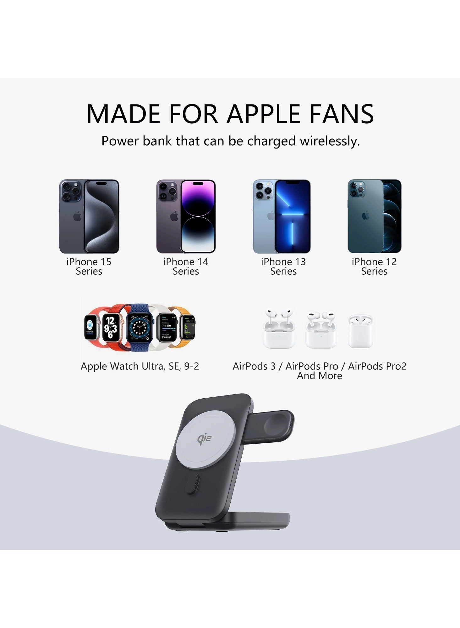 Magnetic Power Bank - 10000 Watt-hour PD 20W 2 Port