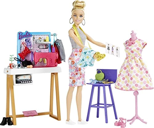 Barbie Fashion Designer Doll - 25+ Accessories Studio Playset Blonde Ages 3+