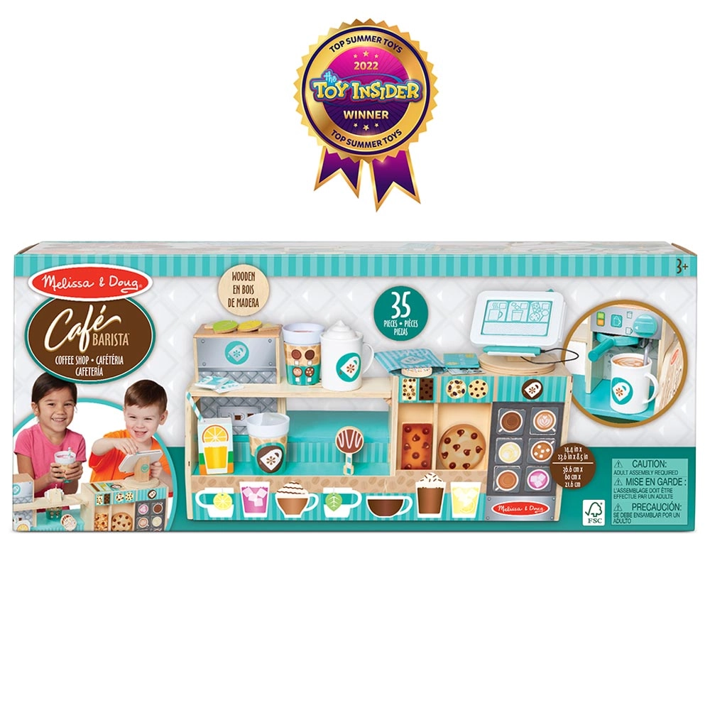Wooden Cafe Barista Coffee Shop Playset - 35 pcs (EM-MD30602)