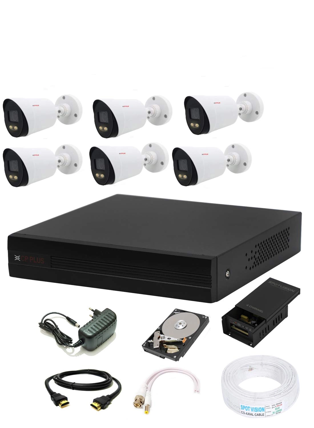 HD DVR - 8 channels + Outdoor Camera - 2.4 MP + Indoor Camera - 2.4 MP + Hard Disk - 1000 gigabyte