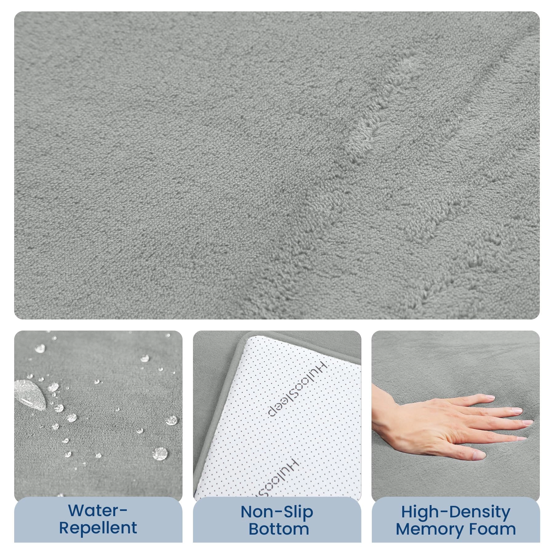 Baby Play Mat - 59"×71" 1.3" Thick Light Grey