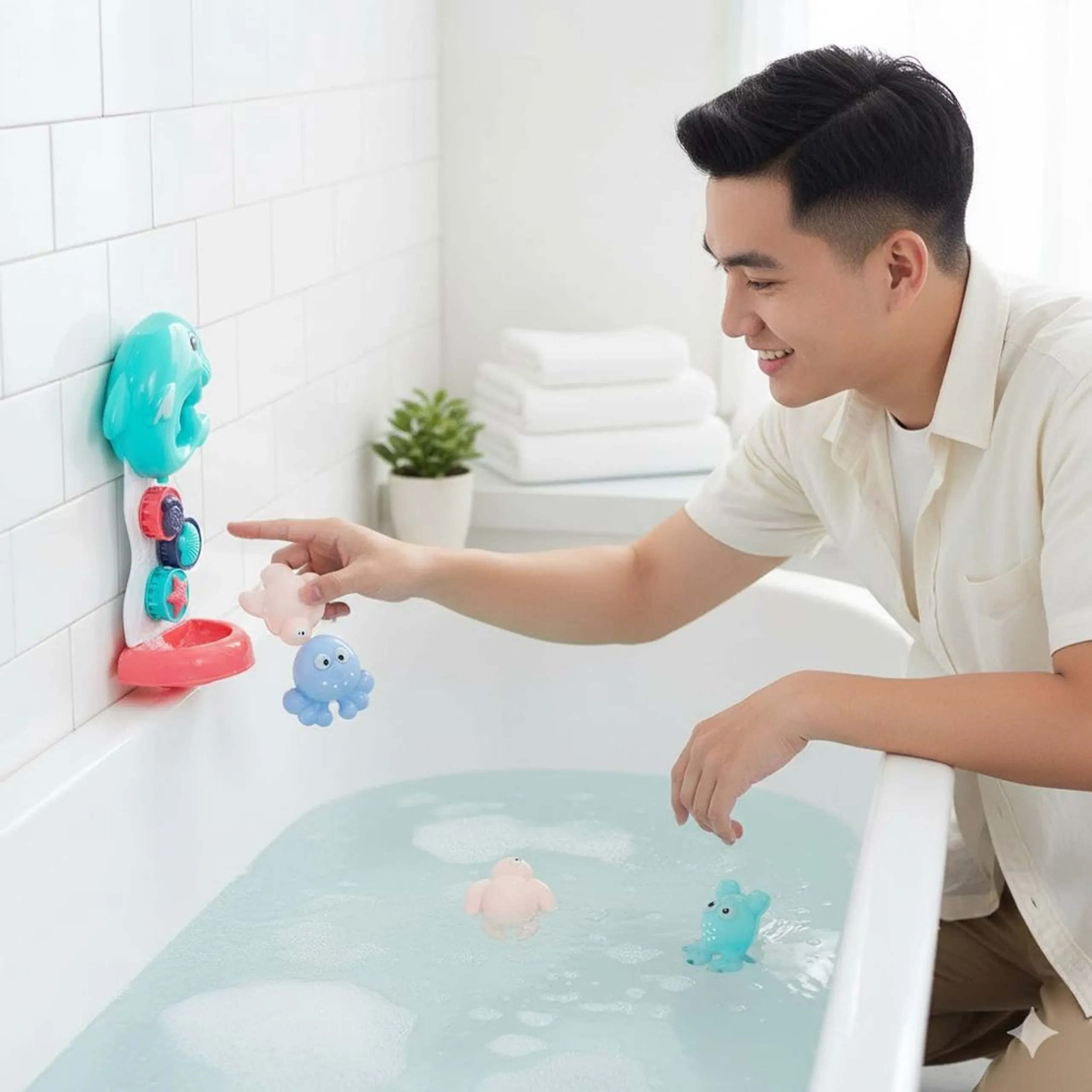 Dolphin Bath Waterfall - Multicolor