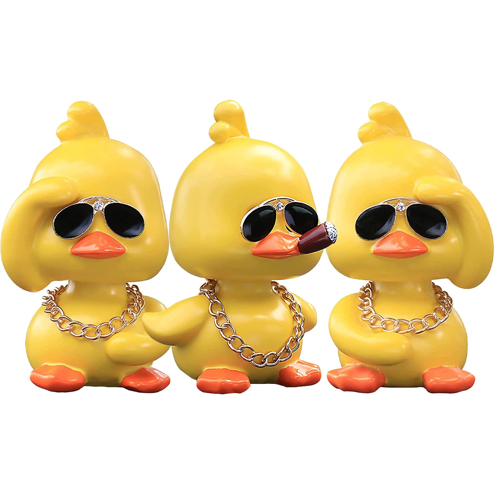 wonuu Cute Yellow Duck Car Ornaments - Resin