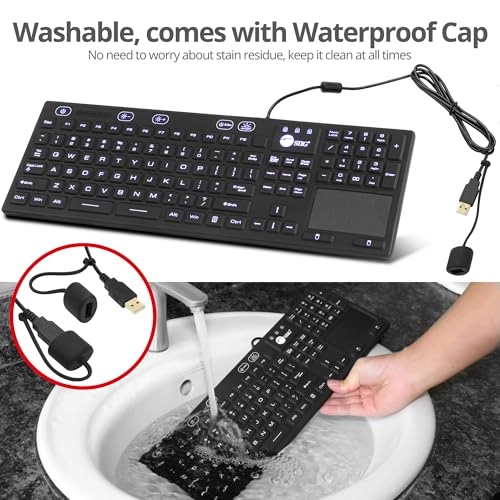 Silicone Washable Keyboard - 110-key Wired
