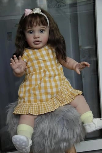 Reborn Baby Doll - 26 inch Hand Rooted Curly Hair Weighted Body Ages 3+