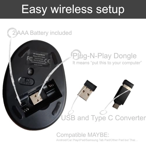 Left Handed Vertical Mouse - Wi-Fi