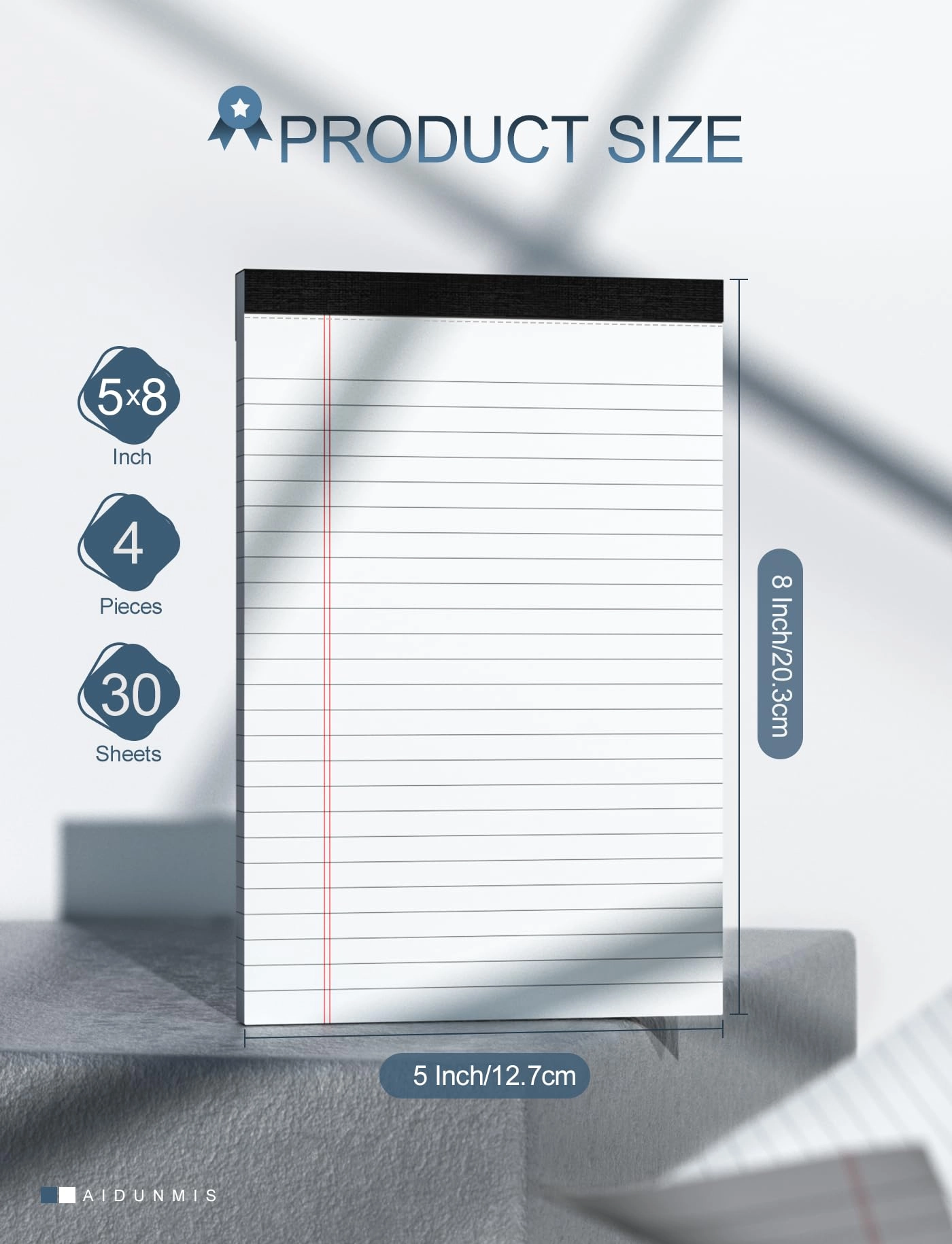 Note Pads 5x8 Softcover - Lined 30 Sheets
