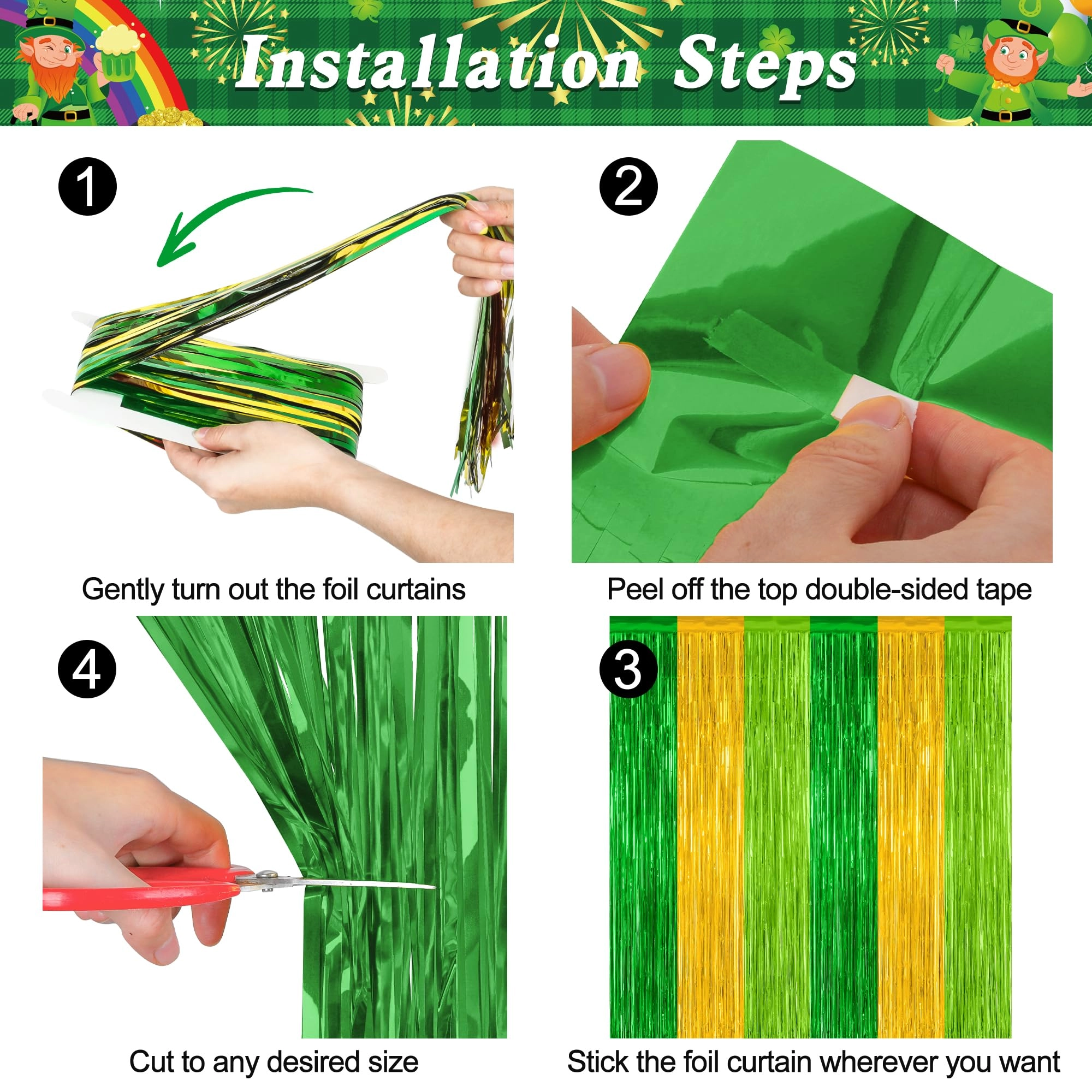 FoilCurtain-Goldgreen - 2 Pack St Patrick