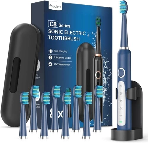 Electric Toothbrush - 8 Brush Heads 5 Modes 2 Minute Timer