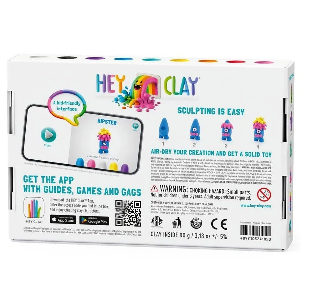 DIY Monsters Plastic Modelling Air Dry Clay Kit - 3+ years 6 pcs