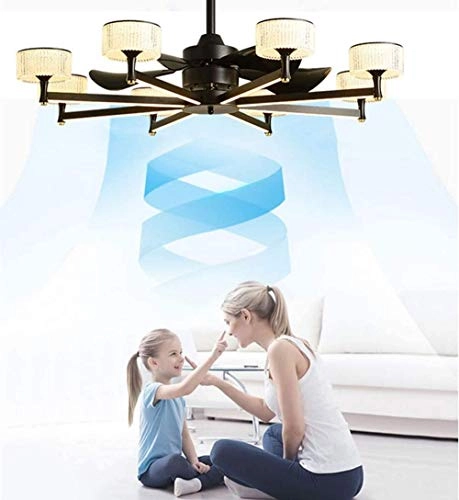 Crystal ceiling fan light - Tricolor