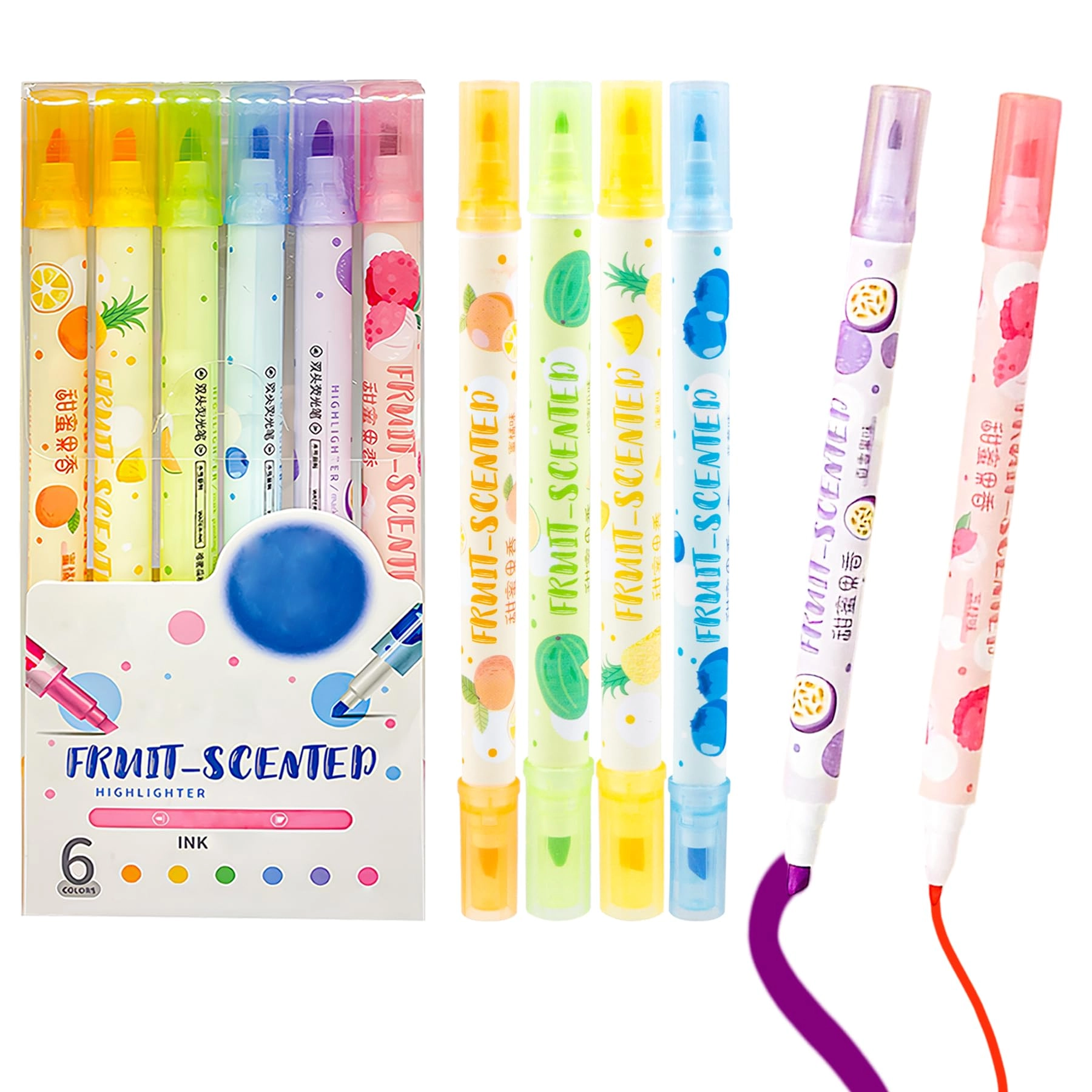 WISHKEY, Wishkey Retail LLP, Kantalia Industrial Complex, P.O . Nibra, P.S. Domjur, Howrah - 711409 Double Headed Fruit Scented Marker Pen - Multicolor Chisel