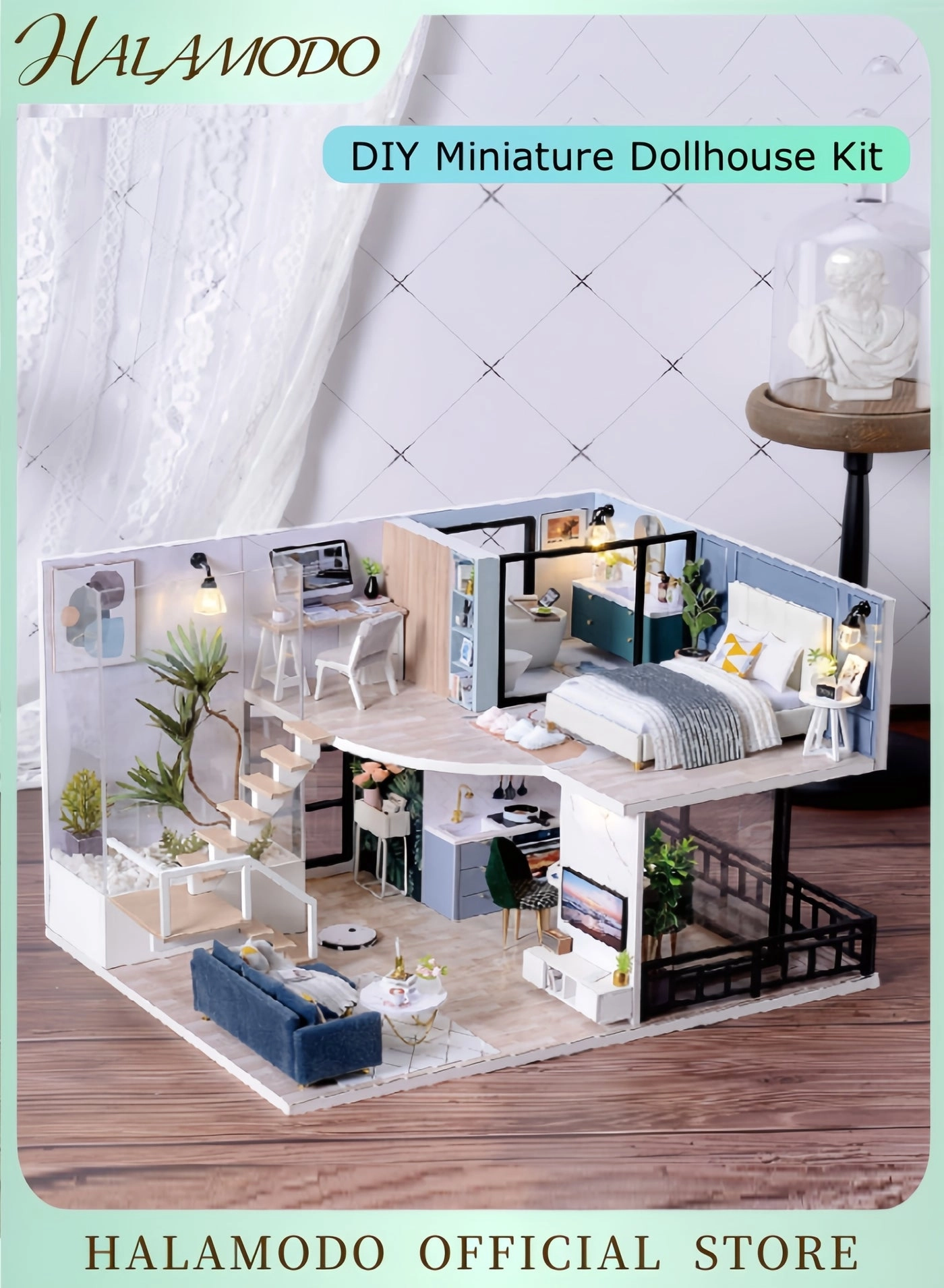 DIY Miniature Dollhouse Kit - Christmas