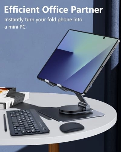 Bluetooth Wireless Keyboard - Mini Portable + Phone Stand Holder - Adjustable Foldable + Stylus Pen + Mouse