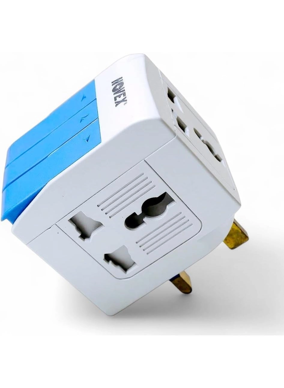 NOVEX 3-Way Universal Socket Adaptor - UK Type G Plug 3250W