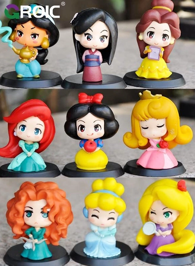 Princess Action Figure Set - 9 Pcs Birthday