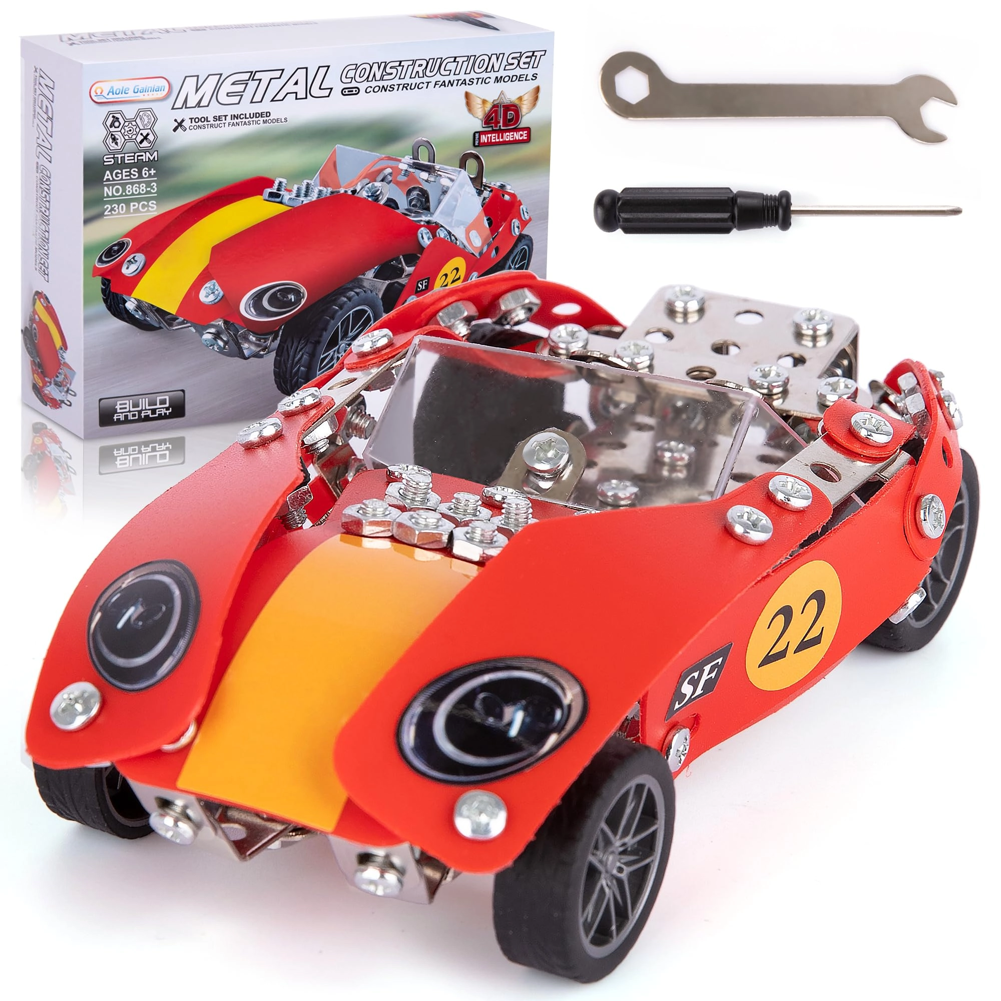 ArtCreativity Metal Model Car Building Kit - 230 pcs