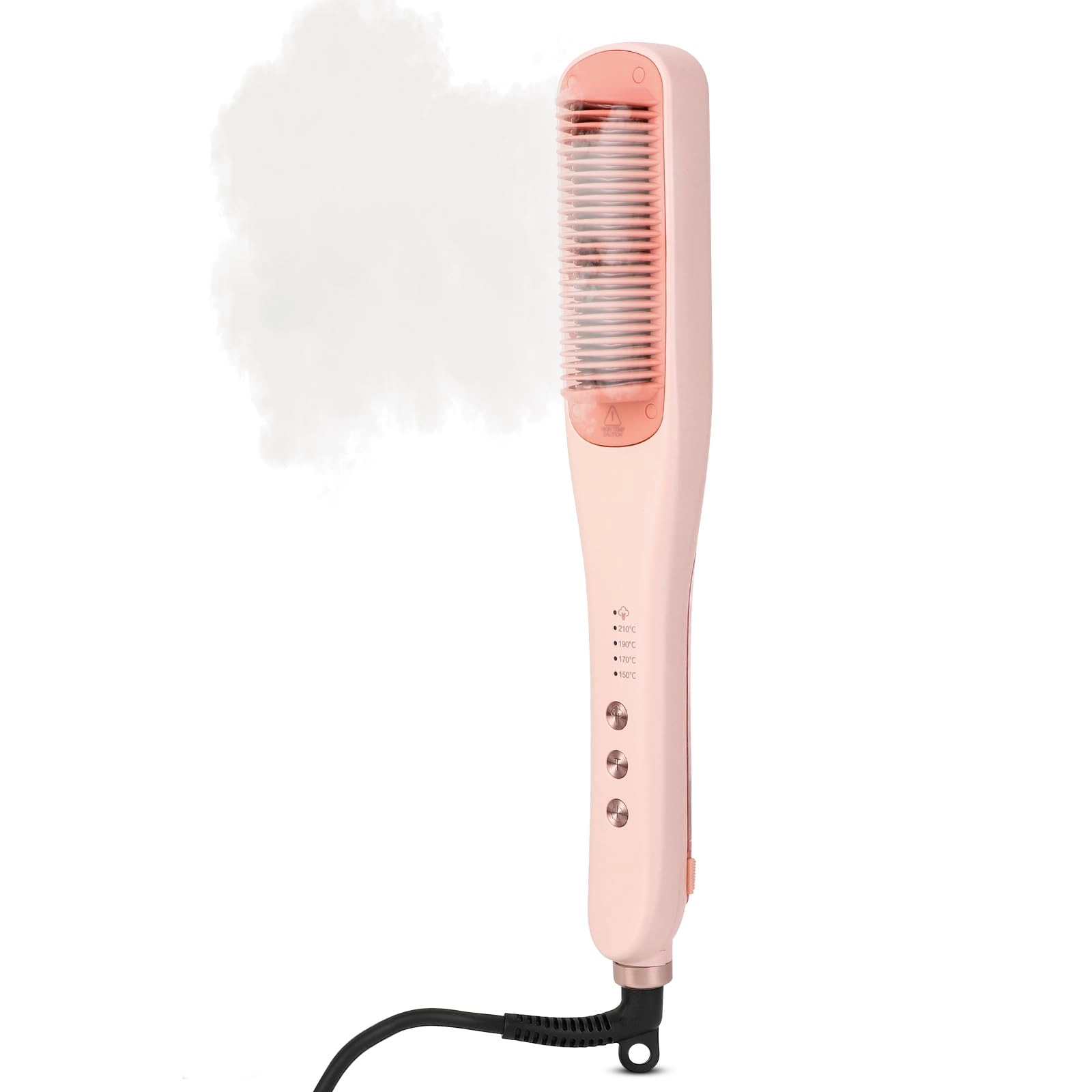 Steam Straightener Brush - 5 Settings 150-210℃ White