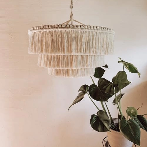 Bohemia Tassel Pendant Light - 3 Lights 23 Inches Wide Colour Creamy White