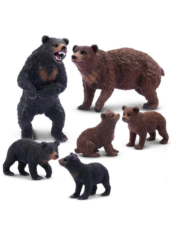 TOYMANY Forest Animals - Bear Family Figures 6 pcs