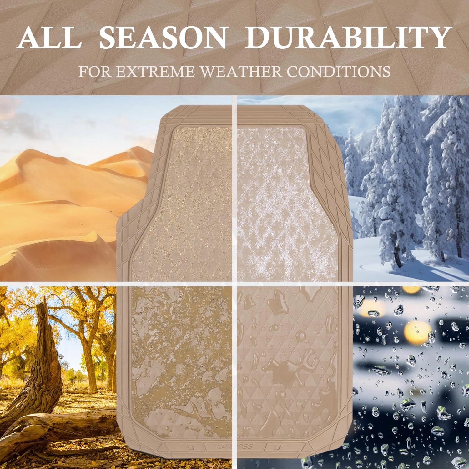 Floor Mats - Gray Rubber 4 Pcs