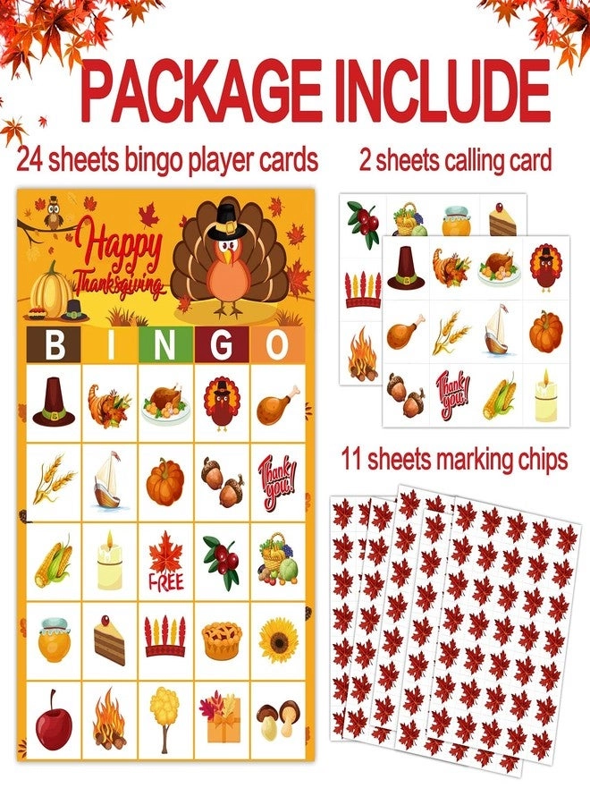 Thanksgiving Bingo Game - 24 Players